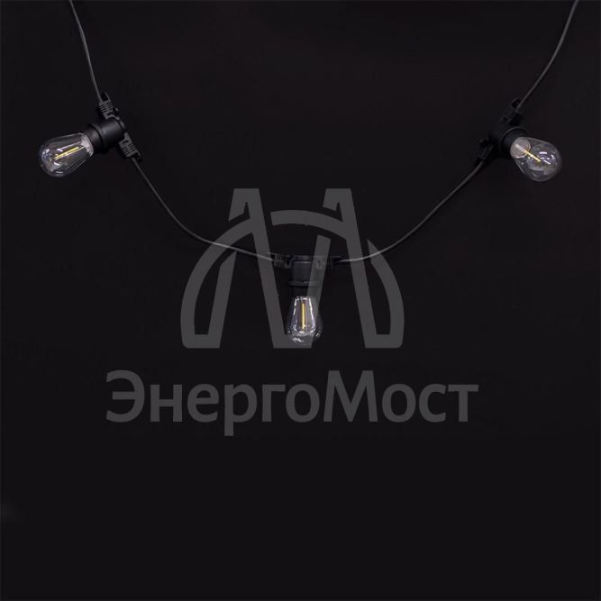 Гирлянда уличная &amp;quot;Белт-лайт&amp;quot; PBL-S40/L24+1.5 Black E27 IP65 24м 40ламп 1.5м шнур соедин. в линию max750Вт (лампы не в компл.; возможно использов. с фитолампами в теплице) Pro JazzWay 5058255