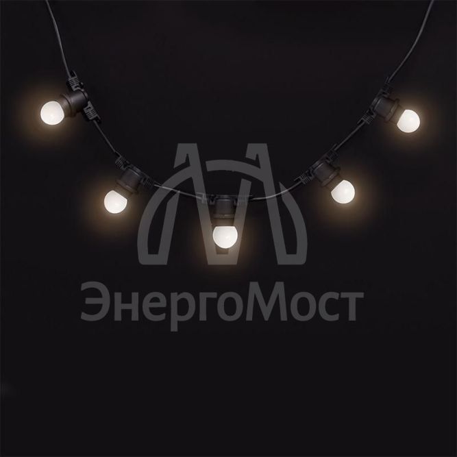 Гирлянда уличная &amp;quot;Белт-лайт&amp;quot; PBL-S40/L24+1.5 Black E27 IP65 24м 40ламп 1.5м шнур соедин. в линию max750Вт (лампы не в компл.; возможно использов. с фитолампами в теплице) Pro JazzWay 5058255