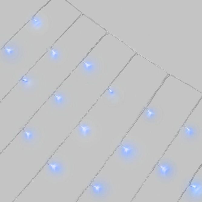 Гирлянда светодиодная занавес 3х2м 264 LED син. прозр. ПВХ IP44 эффект мерцания 22 нити 12 LED/нить Neon-Night 235-523