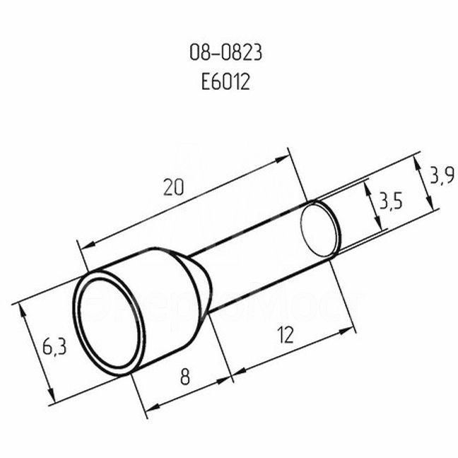 Наконечник штыревой втулочный изолир. (НШВИ F-12мм) 6кв.мм зел. REXANT 08-0823