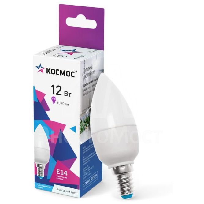 Лампа светодиодная CN 12Вт 6500К E14 220В Космос LkeLED12wCNE1465