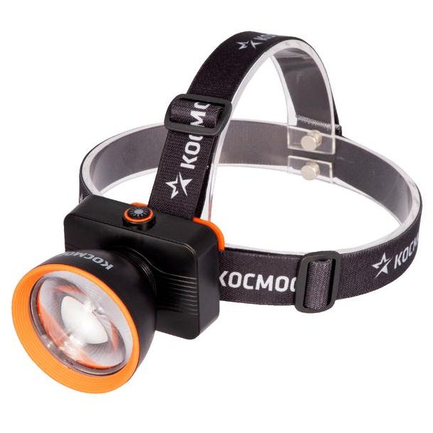 Фонарь налобный аккум. 15Вт Laser LED/ 3000мА.ч ABS пластик линза Френеля КОСМОС (KOC533Lit)