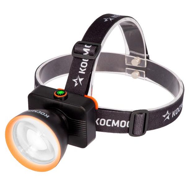 Фонарь налобный аккум. 15Вт Laser LED/ 3000мА.ч ABS пластик линза Френеля КОСМОС (KOC533Lit)