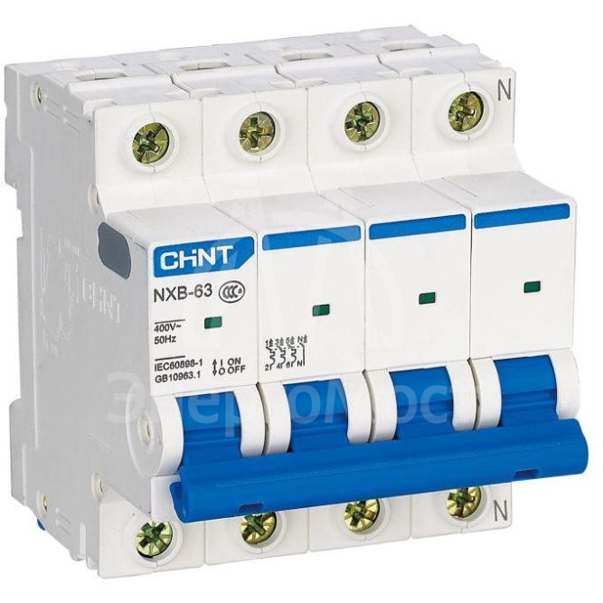 Выключатель автоматический модульный 4п B 32А 6кА NXB-63 (R) CHINT 814277