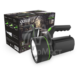 Фонарь-прожектор аккумуляторный 7Вт 200лм аккум. Li-ion 3А.ч GAUSS GF601