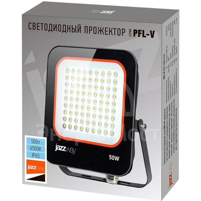 Прожектор светодиодный PFL-V 50Вт 6500К IP65 JazzWay 5039735