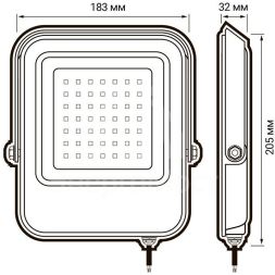 Прожектор светодиодный PFL-V 50Вт 6500К IP65 JazzWay 5039735