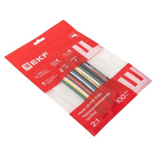 Набор трубок термоусадочных ТУТ 1/0.5; 1.5/0.75; 2/1; 2.5/1.25; 3/1.5 (6 цветов по 5шт 100мм) PROxima EKF tut-n-2-r