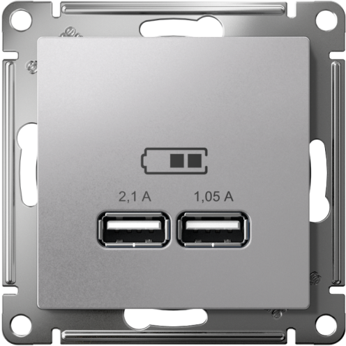 Розетка USB AtlasDesign тип A+A 5В 1х2.1А 2х1.05А механизм алюм. SE ATN000333