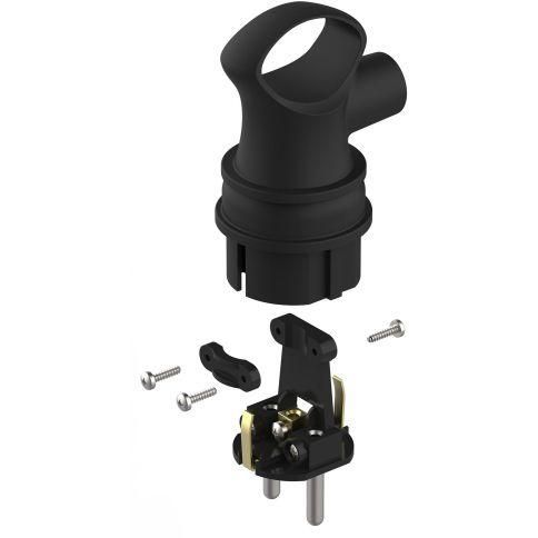 Вилка угловая VX12-B-IP44 16А IP44 с заземл. с кольцом каучук черн. Эра Б0069323