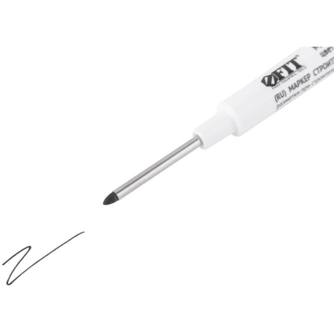 Маркер строительный перманентный тонкий удлиненное перо черн. FIT 04342