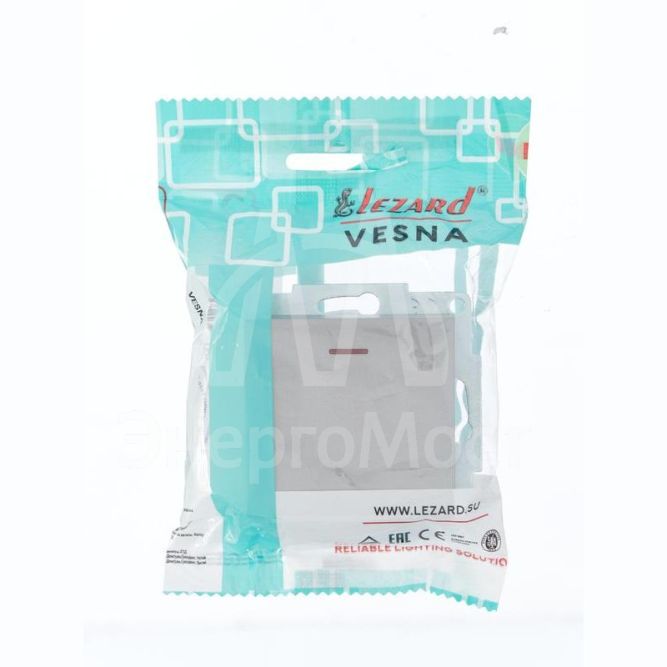 Механизм выключателя1кл. СП с индик. VESNA платина LEZARD 742-3588-111
