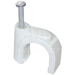 Скоба крепежная круглая с гвоздем 8мм пластик. (уп.20шт) IEK USK11-08-020