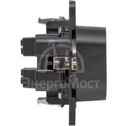 Розетка 2-м СП Стокгольм 16А с заземл. защ. шторки механизм черн. PROxima EKF EYR16-128-20