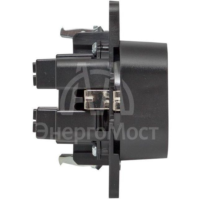 Розетка 2-м СП Стокгольм 16А с заземл. защ. шторки механизм черн. PROxima EKF EYR16-128-20