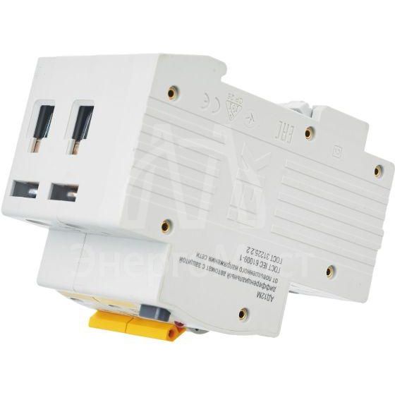 Выключатель автоматический дифференциального тока 2п B 16А 30мА тип A 4.5кА АД-12М IEK MAD12-2-016-B-030