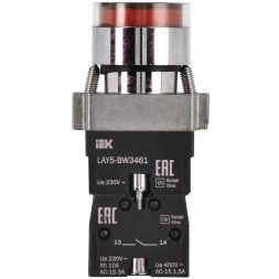 Кнопка LAY5-BW3461 с подсв. красн. 1з IEK BBT50-BW-K04