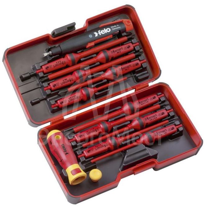 Набор стержней диэлектрических и рукоятка E-SMART с ключом для ящиков в кейсе (уп.14шт) Felo 06391316