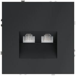 Розетка компьютерная 2-м СП S70 RJ45 + RJ45 кат.6 механизм графит Voltum VLS060207