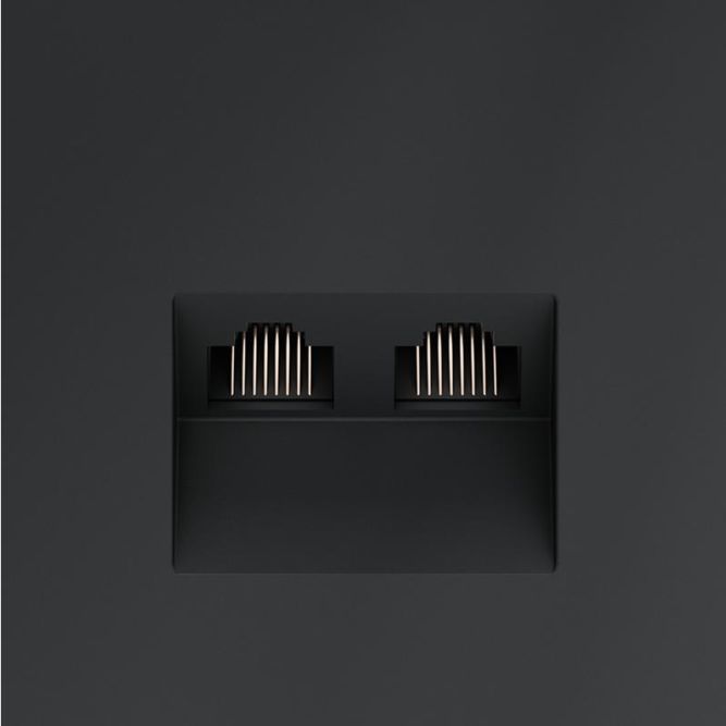 Розетка компьютерная 2-м СП S70 RJ45 + RJ45 кат.6 механизм графит Voltum VLS060207