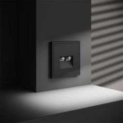 Розетка компьютерная 2-м СП S70 RJ45 + RJ45 кат.6 механизм графит Voltum VLS060207