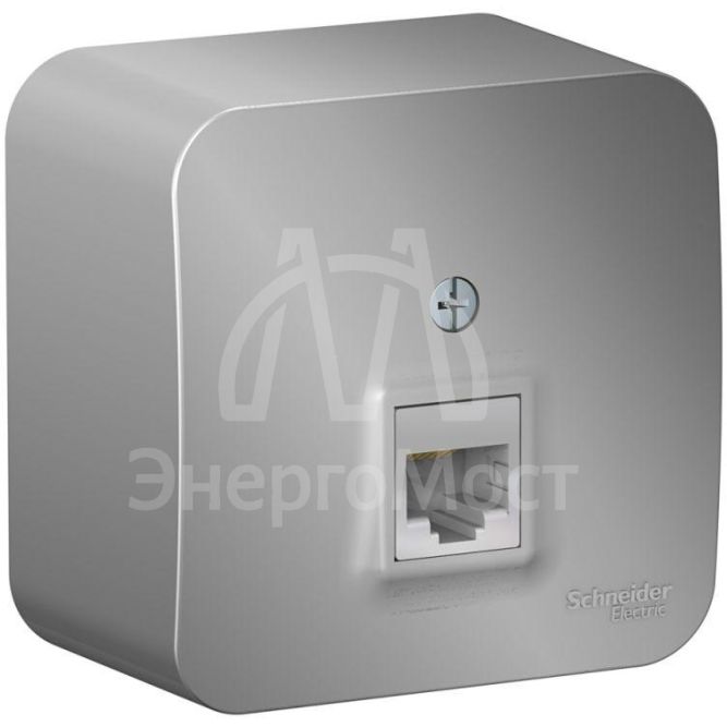 Розетка компьютерная 1-м ОП Blanca RJ45 кат.5E с изолир. пластиной алюм. SE BLNIA045003