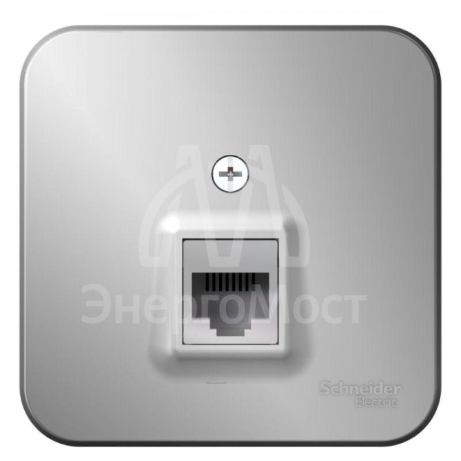 Розетка компьютерная 1-м ОП Blanca RJ45 кат.5E с изолир. пластиной алюм. SE BLNIA045003