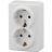 Розетка ОП 11-2205-01 2х2P+E Schuko 16АХ-250В Эксперт бел. ЭРА Б0020691