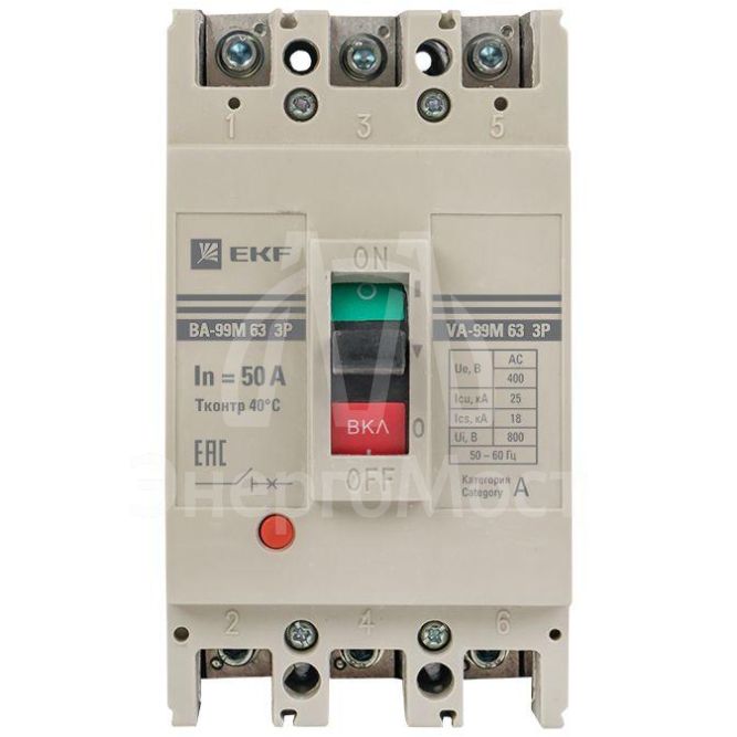 Выключатель автоматический 3п 63/50А 25кА ВА-99М PROxima EKF mccb99-63-50m