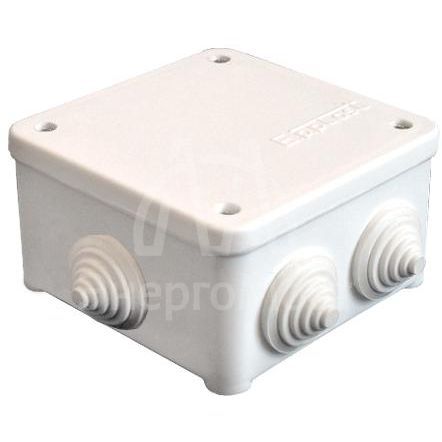 Коробка распределительная ОП 85х85х45мм У130 IP54 7 выходов 3 гермоввода крышка на винтах бел. Epplast 130111