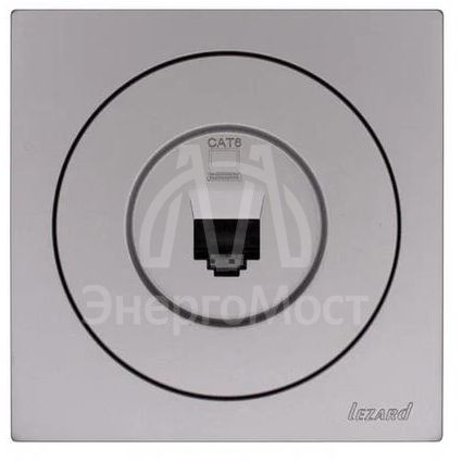 Розетка компьютерная СП OSEN RJ45 кат.6 механизм сер. матов. LEZARD 743-7488-140