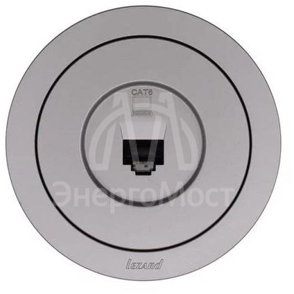 Розетка компьютерная СП OSEN RJ45 кат.6 механизм сер. матов. LEZARD 743-7488-140