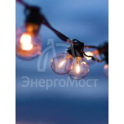 Гирлянда светодиодная 5м+2м шаг 50см 10LED тепл. бел. 220В уличная водонепроницаемая КОСМОС KOC_10lampsW_IP