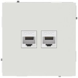 Розетка компьютерная 2-м KANT RJ45 кат.6A без шторки бел. песок DKC 7010674