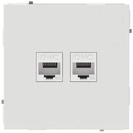 Розетка компьютерная 2-м KANT RJ45 кат.6A без шторки бел. песок DKC 7010674