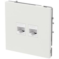 Розетка компьютерная 2-м KANT RJ45 кат.6A без шторки бел. песок DKC 7010674
