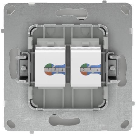 Розетка компьютерная 2-м KANT RJ45 кат.6A без шторки бел. песок DKC 7010674