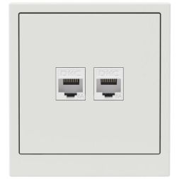 Розетка компьютерная 2-м KANT RJ45 кат.6A без шторки бел. песок DKC 7010674