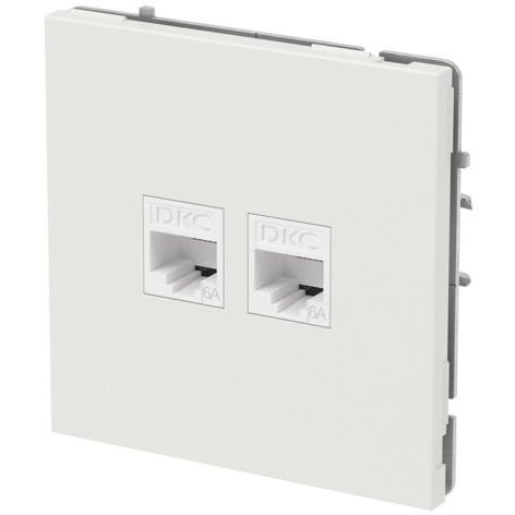 Розетка компьютерная 2-м KANT RJ45 кат.6A без шторки бел. песок DKC 7010674