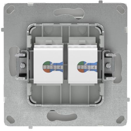 Розетка компьютерная 2-м KANT RJ45 кат.6A без шторки бел. песок DKC 7010674