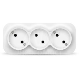 Розетка 3-м ОП 10А IP20 без заземл. бел. IONICH 1445