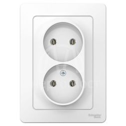 Розетка 2-м СП BLANCA 16А 250В без шторок без заземл. бел. SchE BLNRS000021