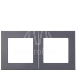 Рамка Levit 2п сталь/дым. черн. ABB 2CHH015020A6069