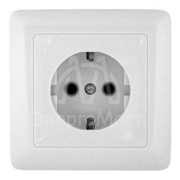 Розетка 1-м СП Хит 16А с заземл. бел. SchE RS16-134-B