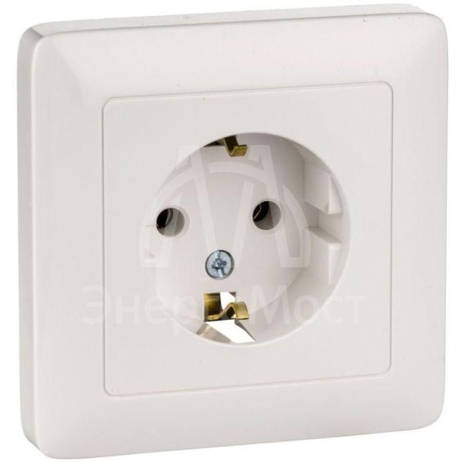 Розетка 1-м СП Хит 16А с заземл. бел. SchE RS16-134-B