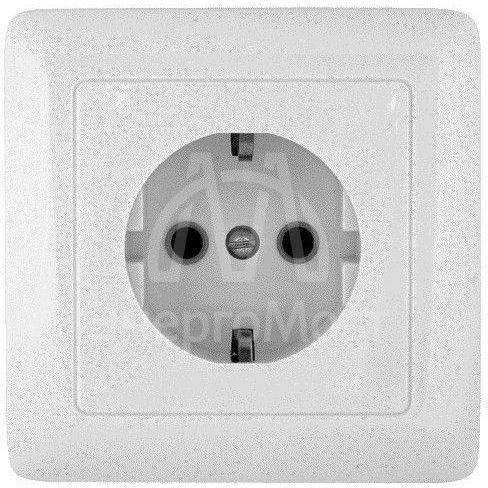 Розетка 1-м СП Хит 16А с заземл. бел. SchE RS16-134-B