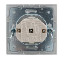 Розетка 1-м СП Мира керам. с заземл. метал. сер. LEZARD 701-1010-122