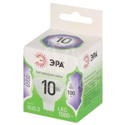 Лампа светодиодная GREEN LINE MR16-10W-865-GU5.3 GL 10Вт софит 6500К свет холод. GU5.3 Эра Б0066997