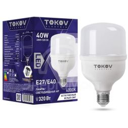 Лампа светодиодная 40Вт HP 4000К Е40/Е27 176-264В TOKOV ELECTRIC TKE-HP-E40/E27-40-4K