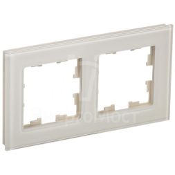 Рамка 2-м BRITE РУ-2-2-БрВа стекло ванильн. IEK BR-M22-G-K10